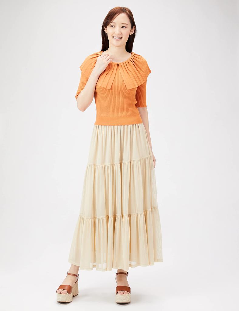 Jill by Jill Stuart Women's Oversized Collar Knit Sweater, Orange, FR