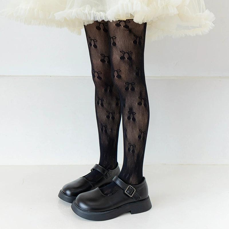 Children's Pantyhose Women's Ballet Style Bow Stockings Jacquard Lolita Princess Children's Summer Thin Base
