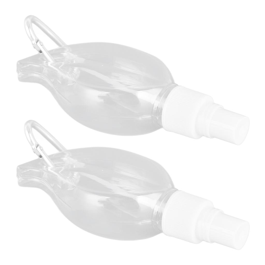 2 Pcs 50ml Travel Keychain Bottles Portable Plastic Clear Leakproof Refillable Empty Squeeze Container for Hand