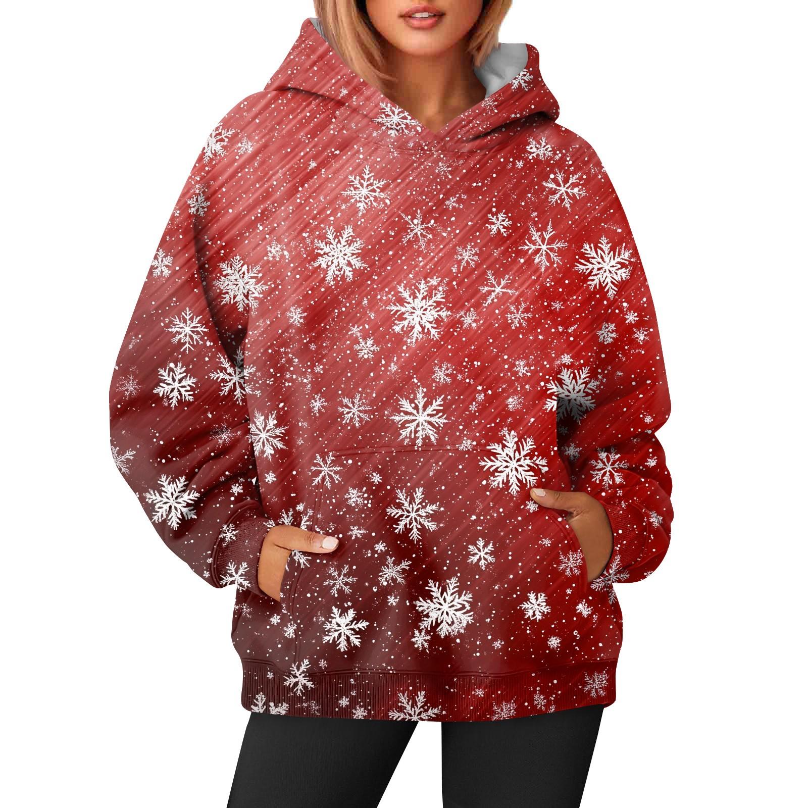 

Жіноча модна повсякденна толстовка з принтом і капюшоном з довгими рукавами XXL