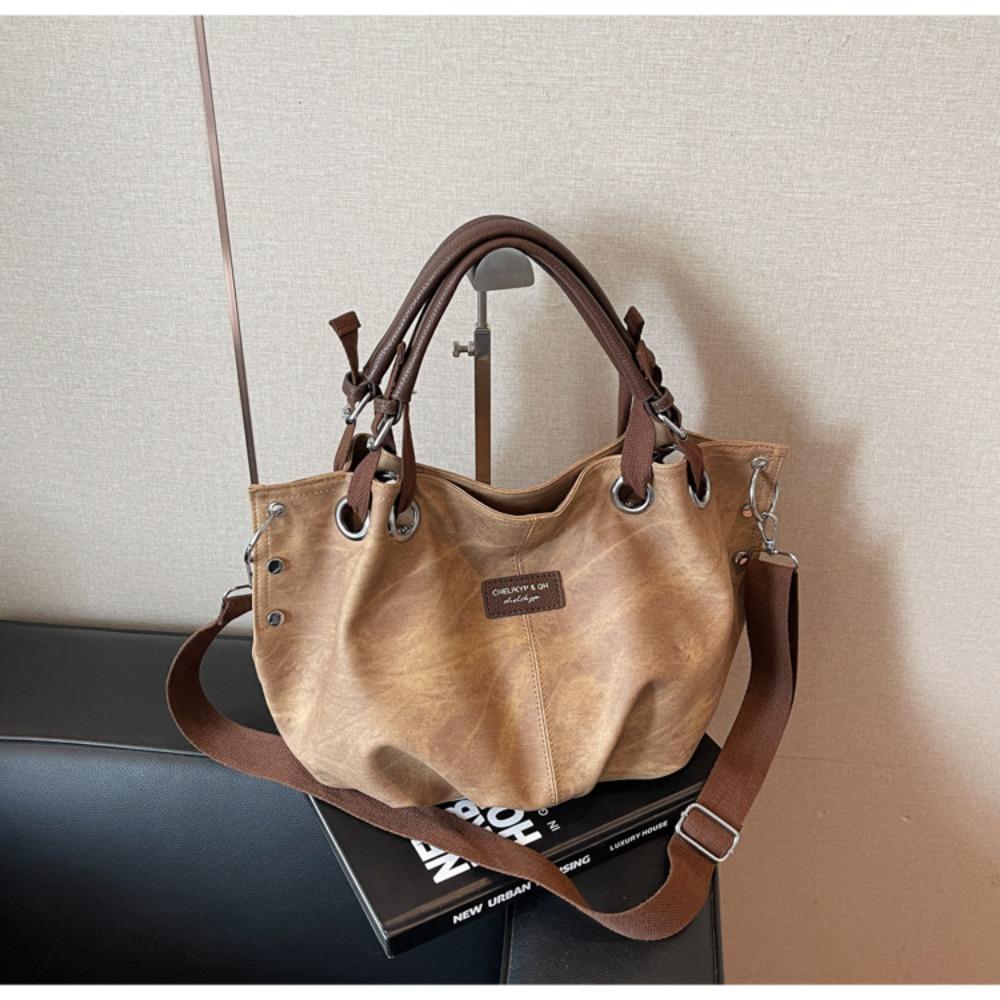 American retro casual handbag large capacity pleated personalized shoulder bag street tide commuter women messenger bag