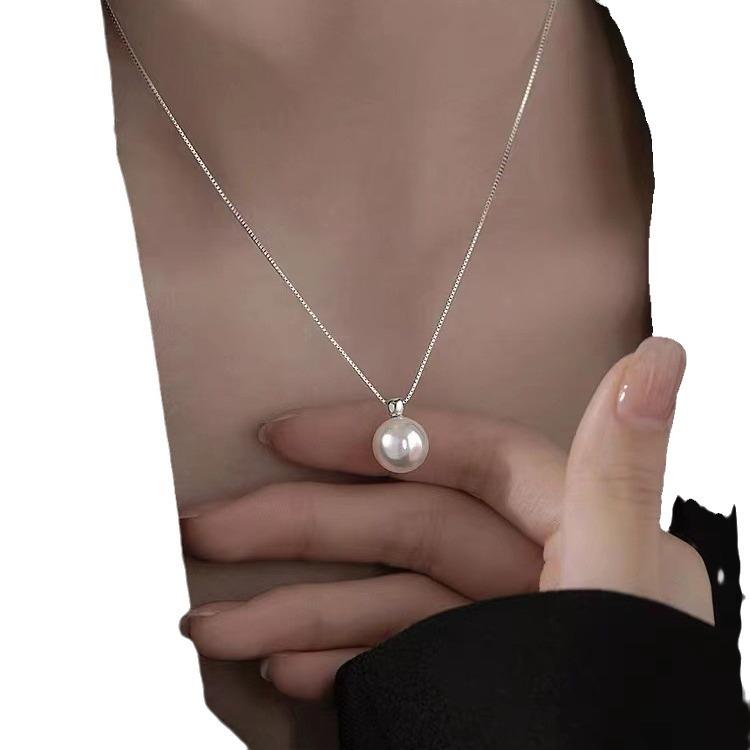 925 Silver-plated Pearl Neck Chain Light Luxury Necklace 2023 New Popular High-end Niche Women's Collarbone Chain
