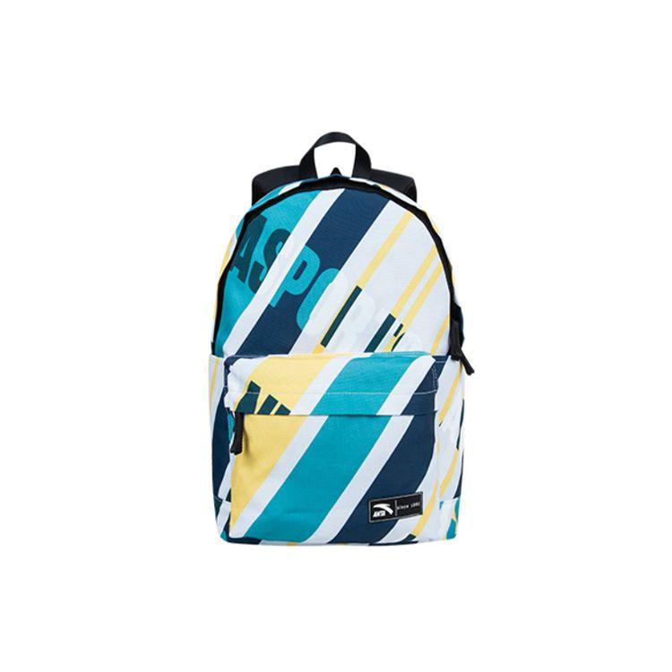 Anta Lifestyle Series Trendy Color Block Letter Print Zipper Large Capacity Backpack Unisex Backpack Light-Blue 192138151-6 Light Bright Blue
