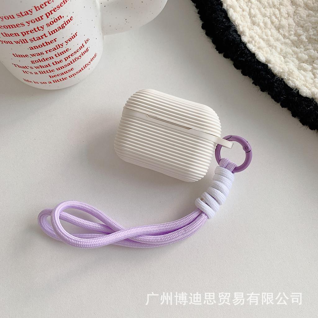 New Apple earphone cover soft silicone with hand rope AirPods earphone case silicone portable hand rope skin soft case