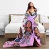 Katseye Kpop Flannel Blankets Winter  Soft Durable Bedding Throws for Children Outdoor Graphic Bedspread Sofa Bed Cover
