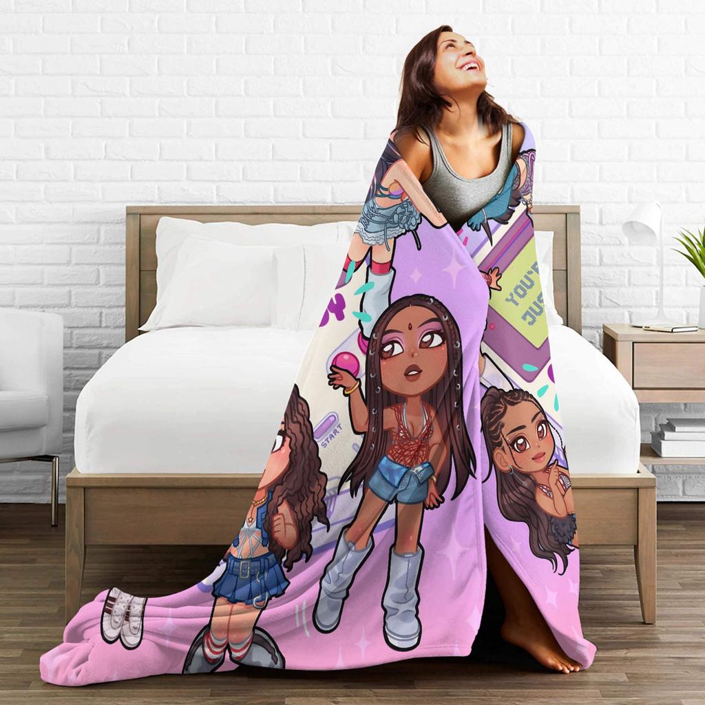 Katseye Kpop Flannel Blankets Winter Soft Durable Bedding Throws for Children Outdoor Graphic Bedspread Sofa Bed Cover