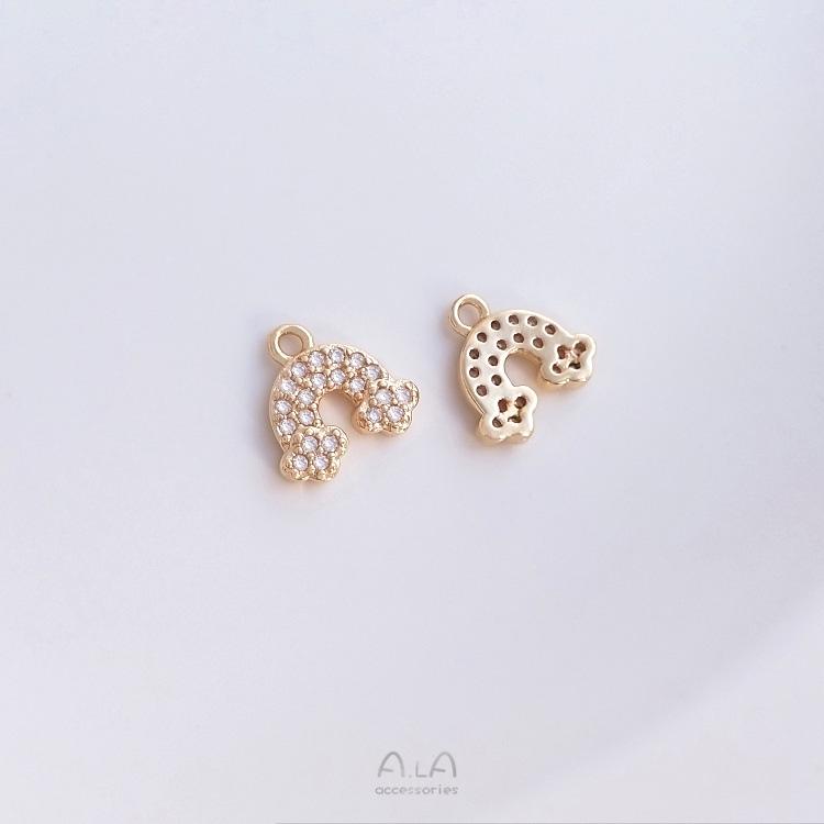 14K Gold-Filled Micro-Pave Zircon Small Charms: Girl's Business Trip Series - Handbag, Perfume, Dress, Crown DIY Pendant