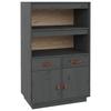 VidaXL Highboard Grey 67x40x108.5 Cm Solid Pine Wood 820159