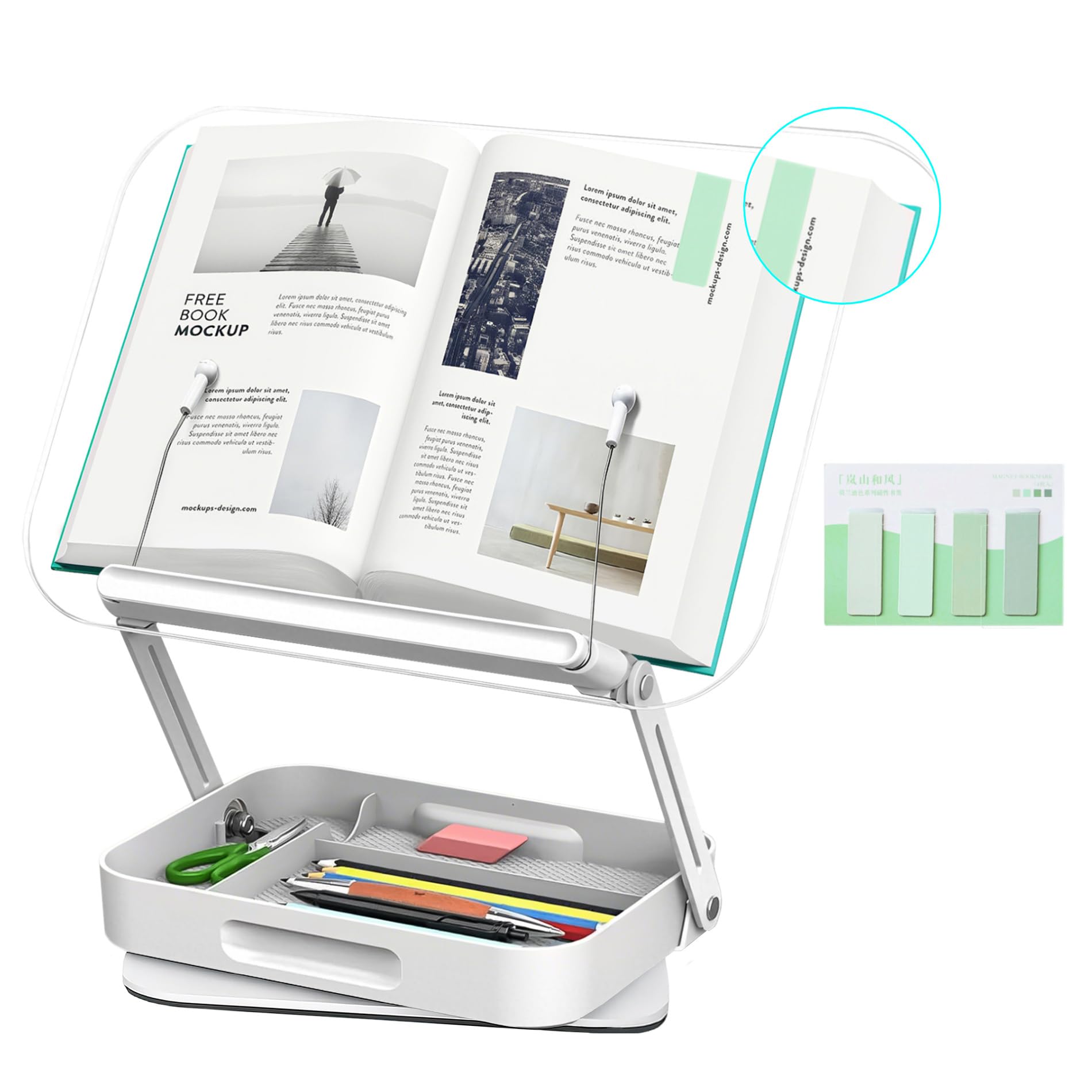 Dalona Tabletop Reading Textbook Study Book Book Recipe Stepless Height Foldable Bookstand, Stand, Bookstand, Stand, Stand, Double-Page Stand, Stand,