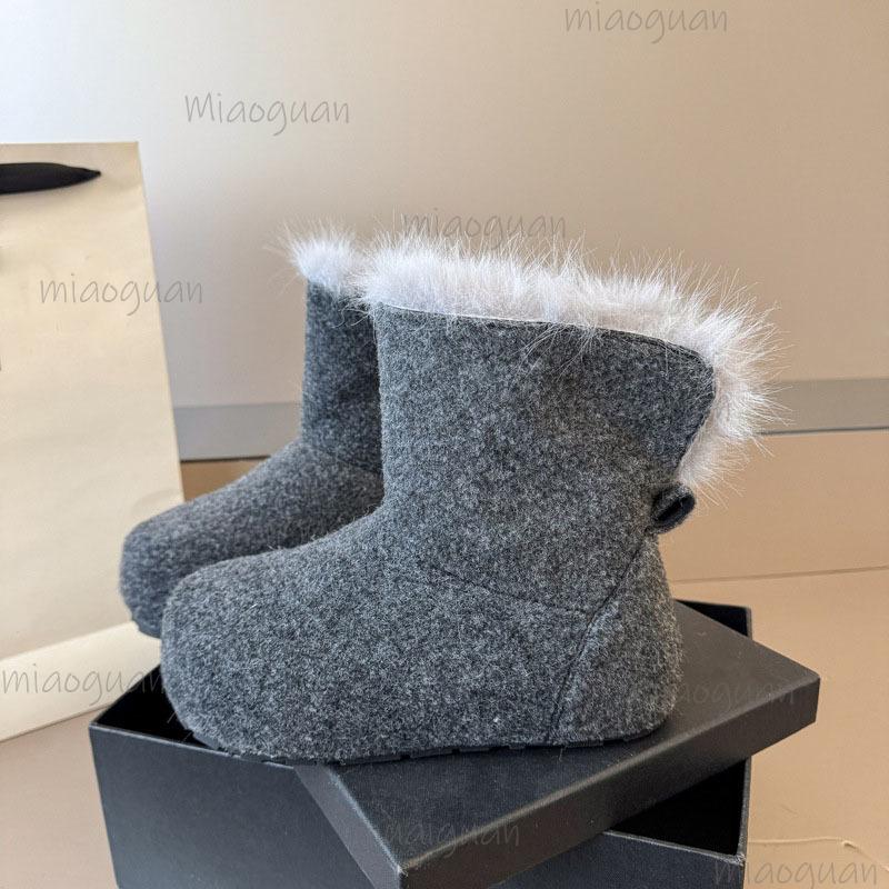 Autumn Winter Fur Snow Boots Comfortable Round Toe Height Increasing Short Boots Size 35-40 Female Cozy Warm Shoes Botas Mujer