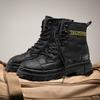 Grüne Canvas Herren Stiefeletten Mode Schnürstiefel Motorradstiefel Mann Werkzeugstiefel Herbst Rutschfest Cowboy Plateau Stiefel Für Mann