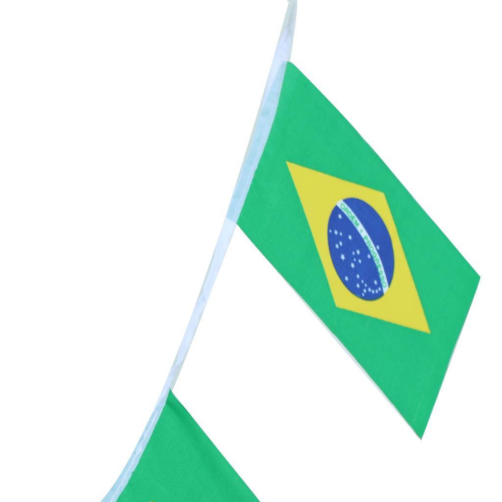 10m Brazilian Country Flag String Bunting Banner Garland Outdoor Garden Decor Pack of 30Pcs