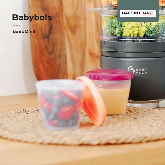 BABYMOOV Babybols Set of 6 Storage Jars for Babies 250ml, Graduated, Guaranteed BPA-free, Airtight, Rewritable Surface