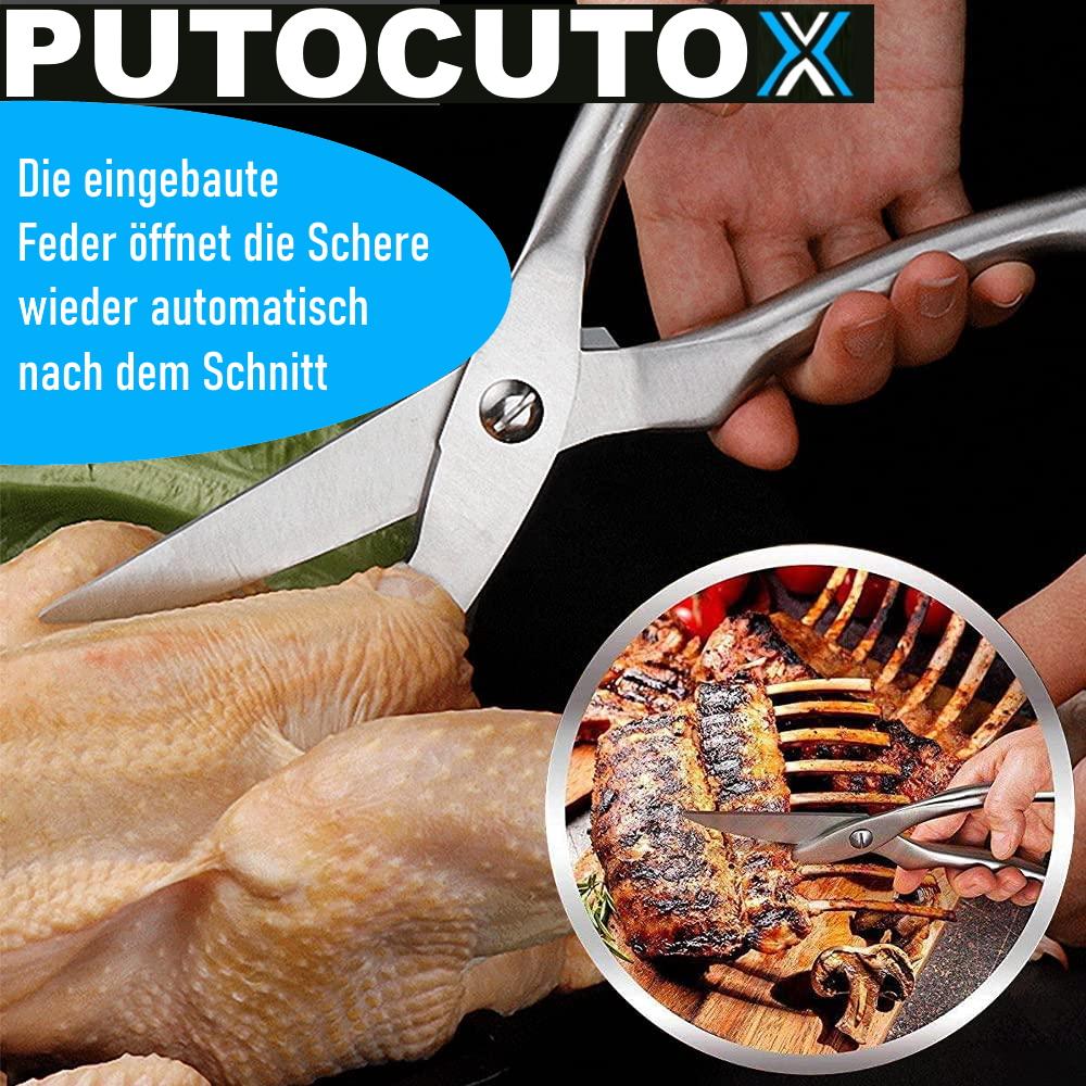 PUTOCUTOX Geflügelschere Fleischschere Edelstahl Hähnchenschere Tranchierschere