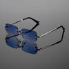 GM LUMIAS Rimless Rectangle Sunglasses Men Fashion Vintage Gradient Multi-color Sun Glasses Women New Trendy Brand Design Shades