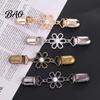 Women Clothing Clip Hollow Flower Cardigan Sweater Clip, Vintage with Metal Fasteners Faux Pearl, Cincher for Dress Shawl Pants Collar
