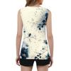 Womens Tank Top V Neck Basic Printed Casual Flowy Sleeveless Deep Side Cut Tops For Women