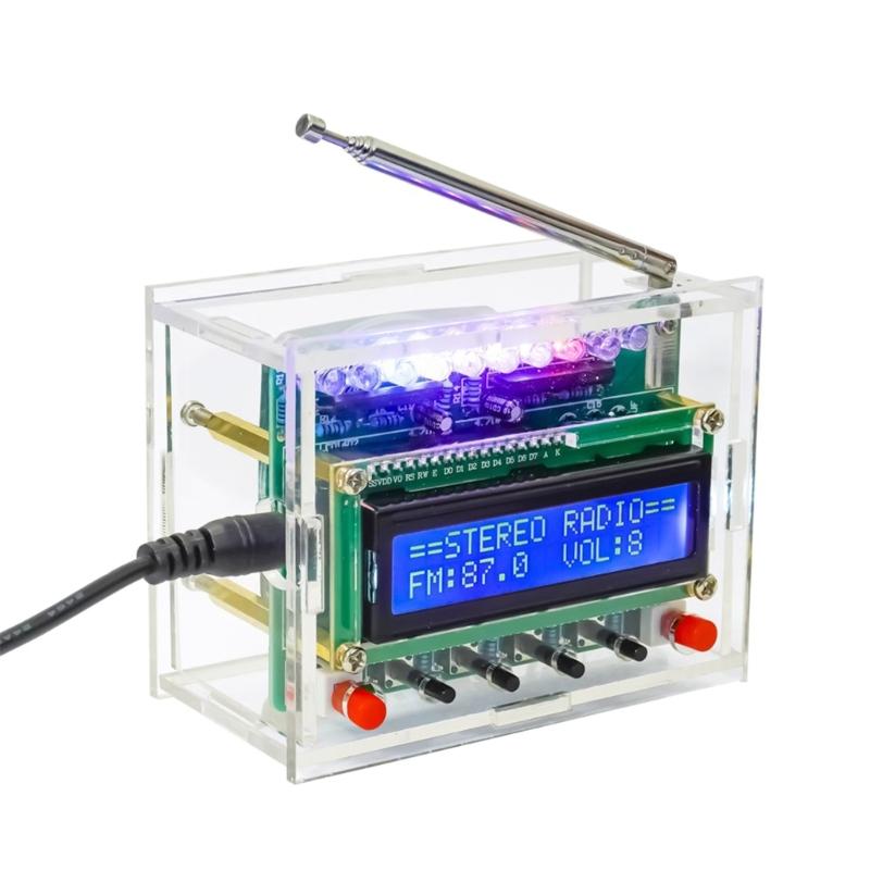 Learn Soldering 87-108MHz DIY Digital FM Receiver Kit, Clear Sound, LCD Screen Included