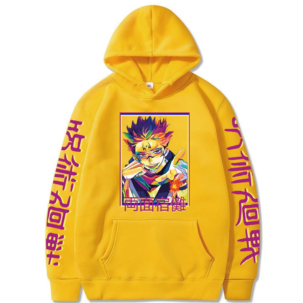 Anime Jujutsu Kaisen Hoodie Graphic Print Hoodies Vintage Oversized Hooded Sweatshirt Long Sleeves Soft Men Women Clothes