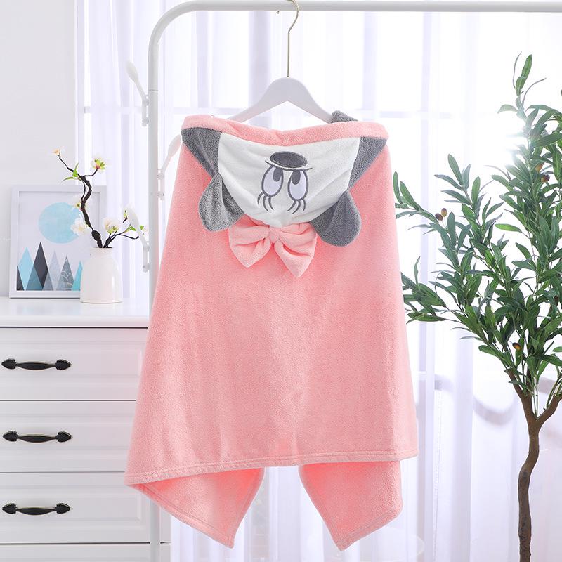 Quick-Dry Cartoon Hooded Children s Bathrobe - Coral Fleece Towel Cape 70x140 cm
