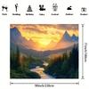 1pc Serene Mountain Landscape Tapestry  Vibrant Sunset Sky  Lush Forest Wall Hanging Polyester Material Perfect for Room Dec