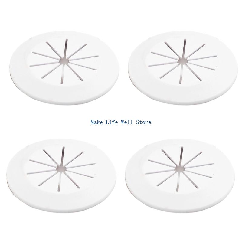 

4 Pieces PVC Wire Concealer Plates Auto Cable Hole Covers 55mm Diameter for Furniture Desk Stand Decoration білий