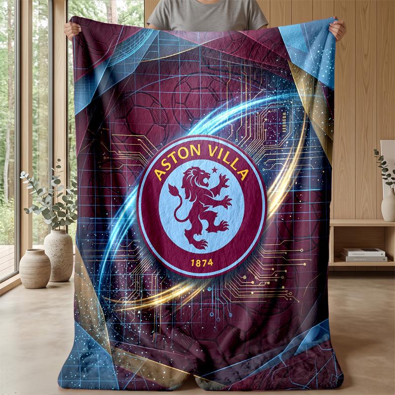 Coperta in Flanella con Stampa Aston Villa, Morbida Calda Leggera Coperta da Divano Letto Campeggio