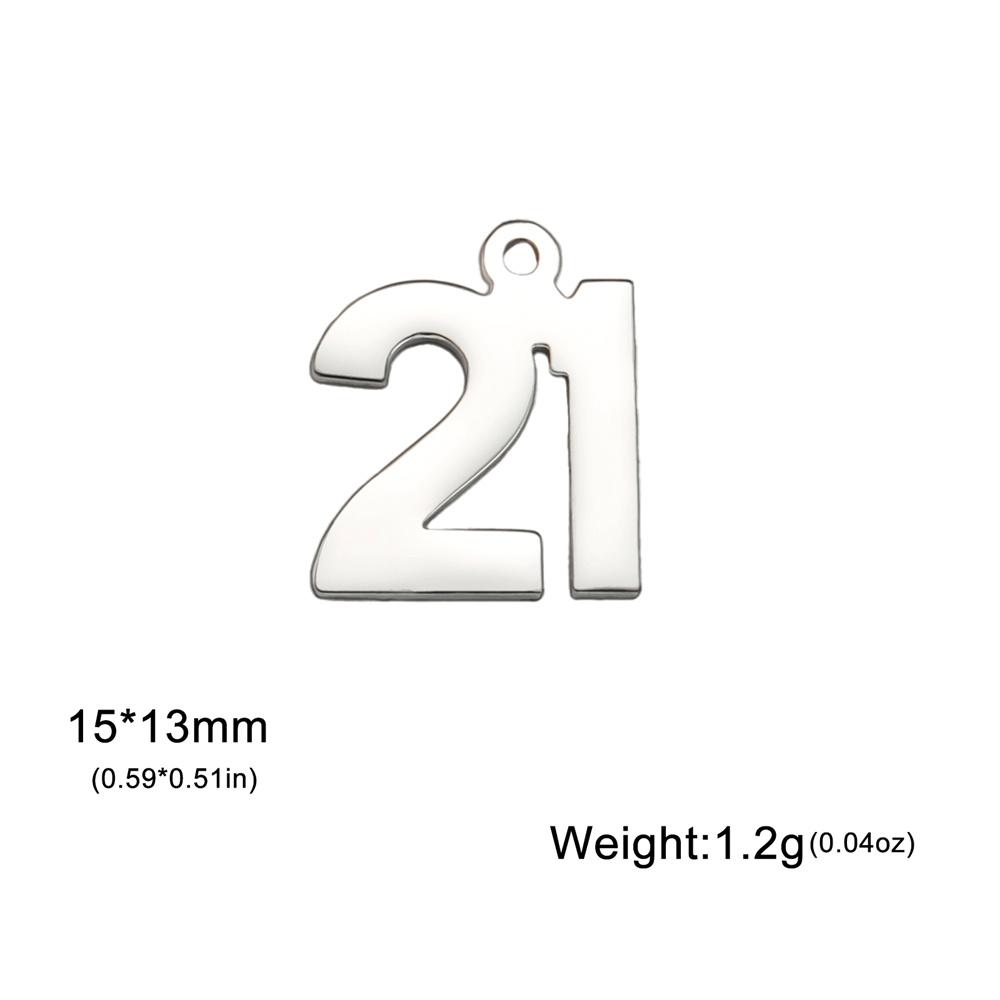 My Shape 1-25 Numbers Charms Stainless Steel Lucky Number Pendant for Necklace Bracelet Jewelry DIY Accessories Wholesale 10pcs