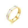 Bxzyrt 4mm Partner Fingerring Edelstahl Schwarz Weiß Epoxid Mädchen Ringe Männer Partnerringe Frauen Goldfarbe Verlobungsringe Schmuck Trendige Ringe