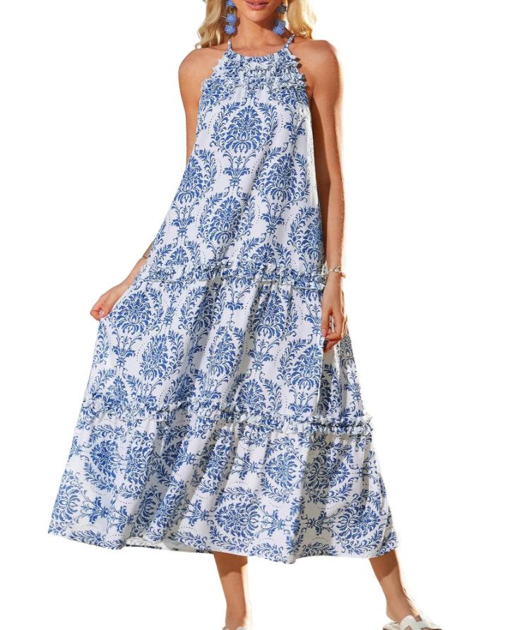 

2026 Fashion Plus Size Color Block Dress: Spring Style Women s Clothing Extra Large синій