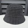 New double-sided plaid bucket hat women's summer thin big-brimmed sun hat outdoor plain face covering sun protection hat