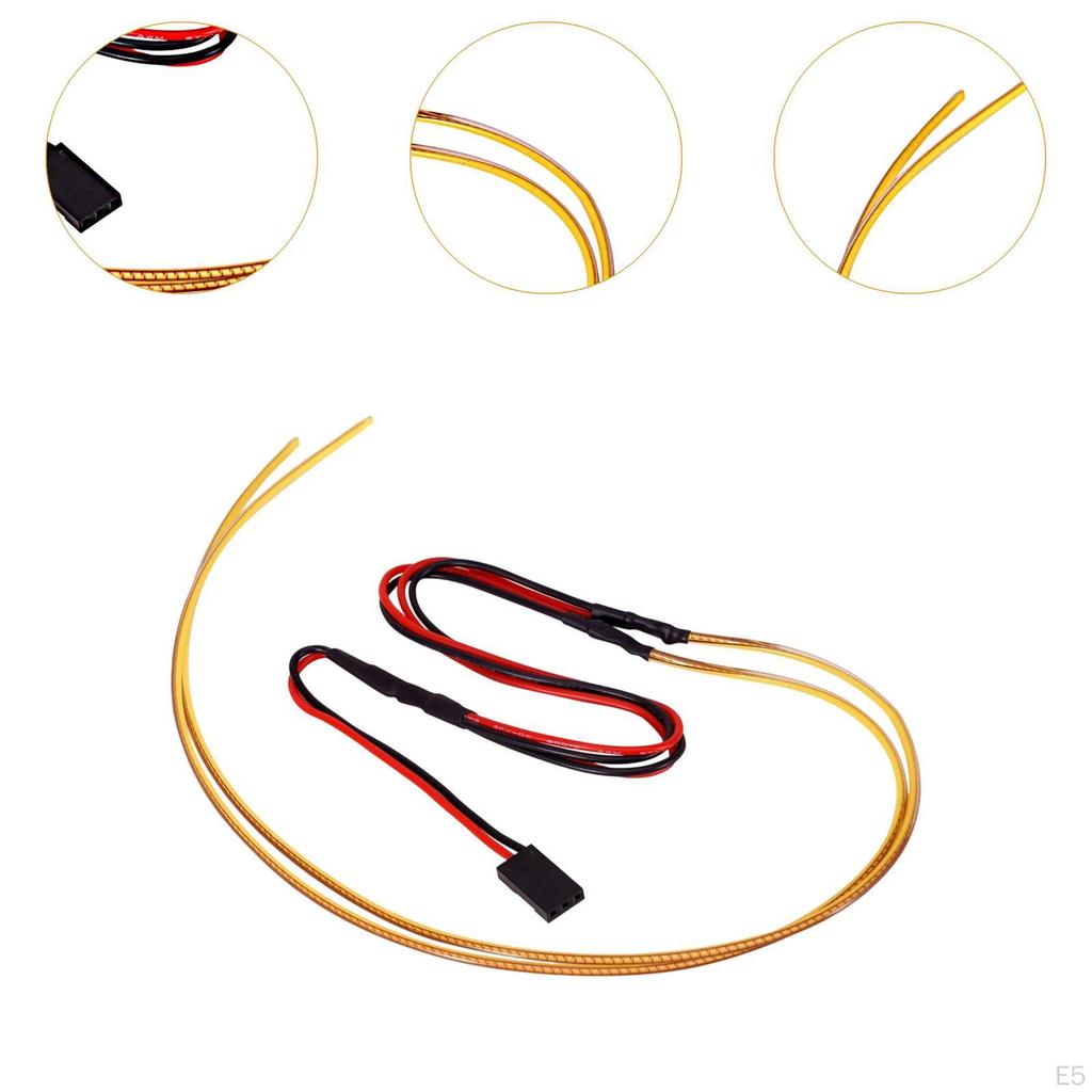 Bright Light Strip Glowing Strobing Line Red 29cm Length Soft Wire Lights RC Car for