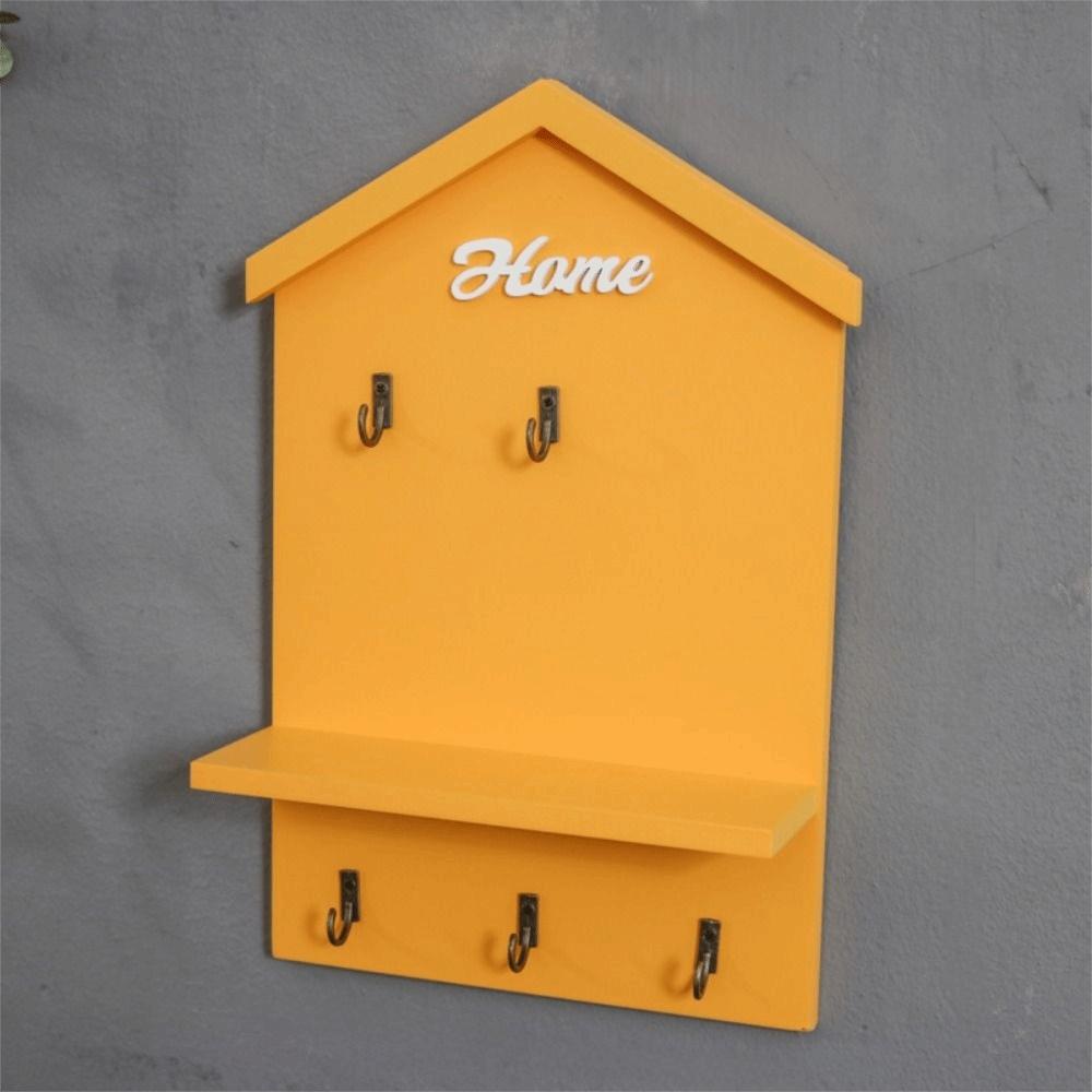 5 Hooks Doorway Storage Rack Handmade Hanging Key Holder Creative Keys Organizer Apartment