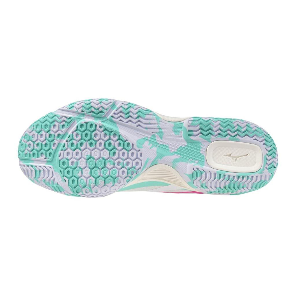 Mizuno Wave Medal 8 Table Tennis Size 2E Shoes, White/Pink/Green, 24.0 cm,