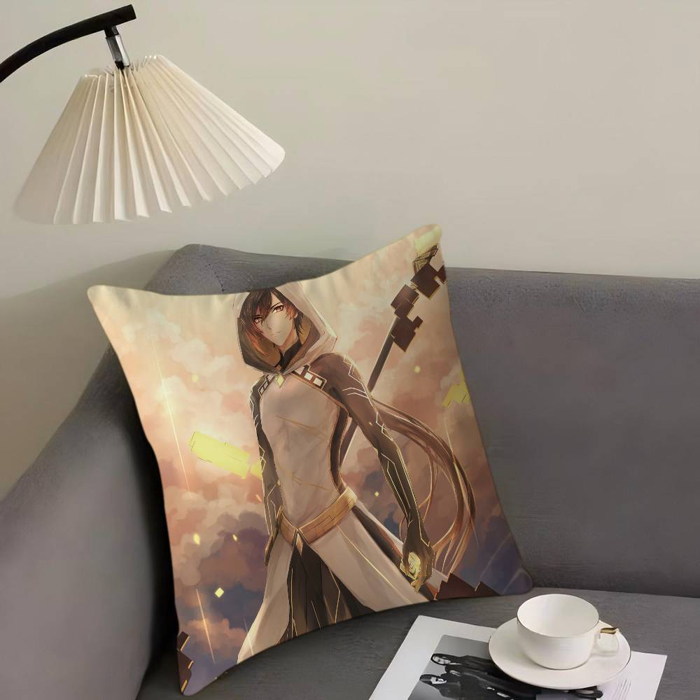 Zhongli Tecknad Kuddfodral Bil Prydnadskuddfodral För Soffa Bil Julklapp 40x40cm 45x45cm