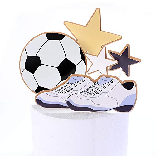 Happy Birthday Cake Topper, Soccer Ball, Boy, 6-Piece Set