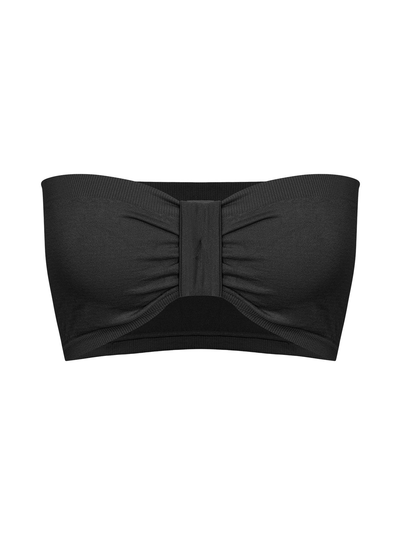Strapless Seamless Bandeau Bra Non Slip Wireless Sexy Comfortable Bra S чёрный