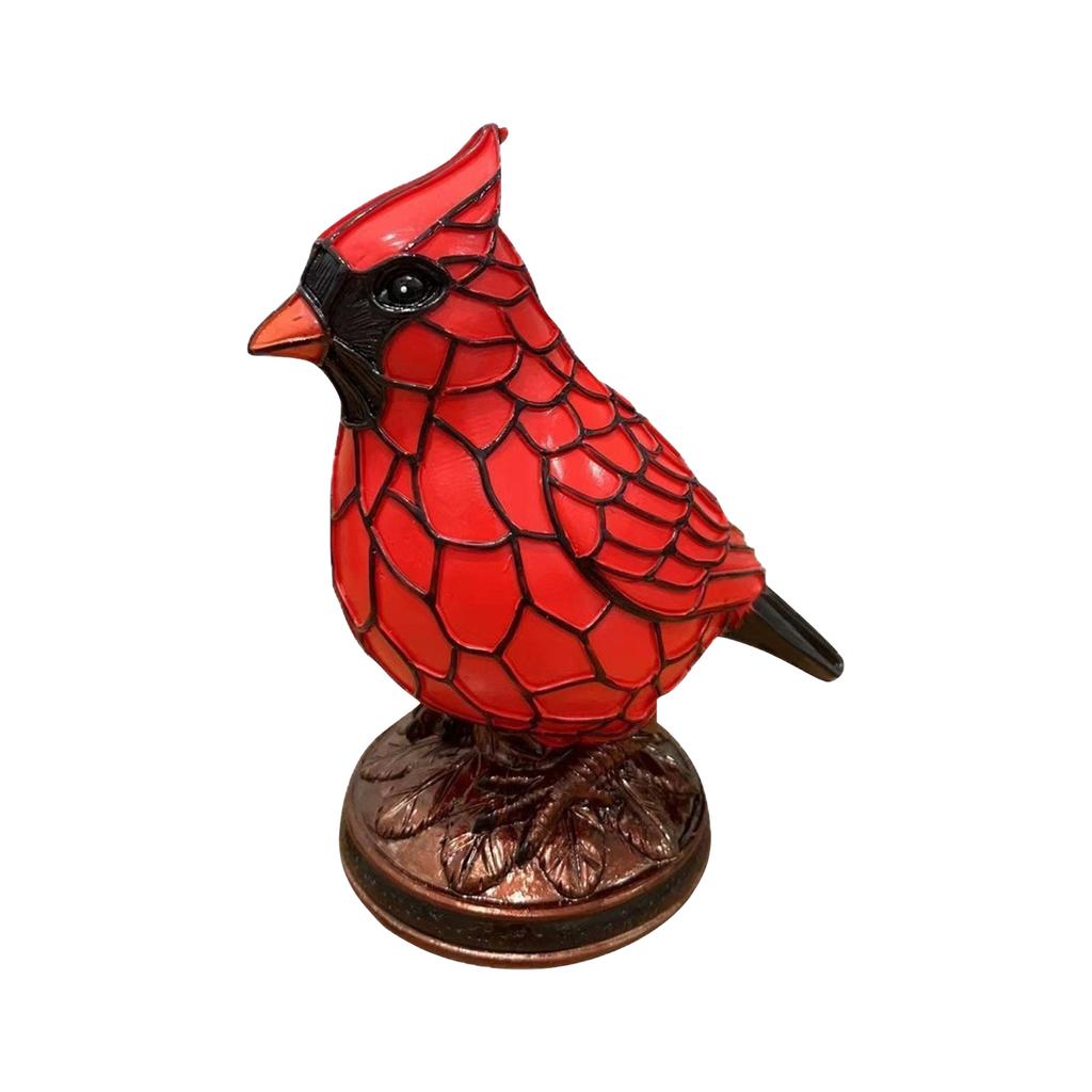 Decorative Red Bird Animal Table Lamp Resin Decorative Ornaments