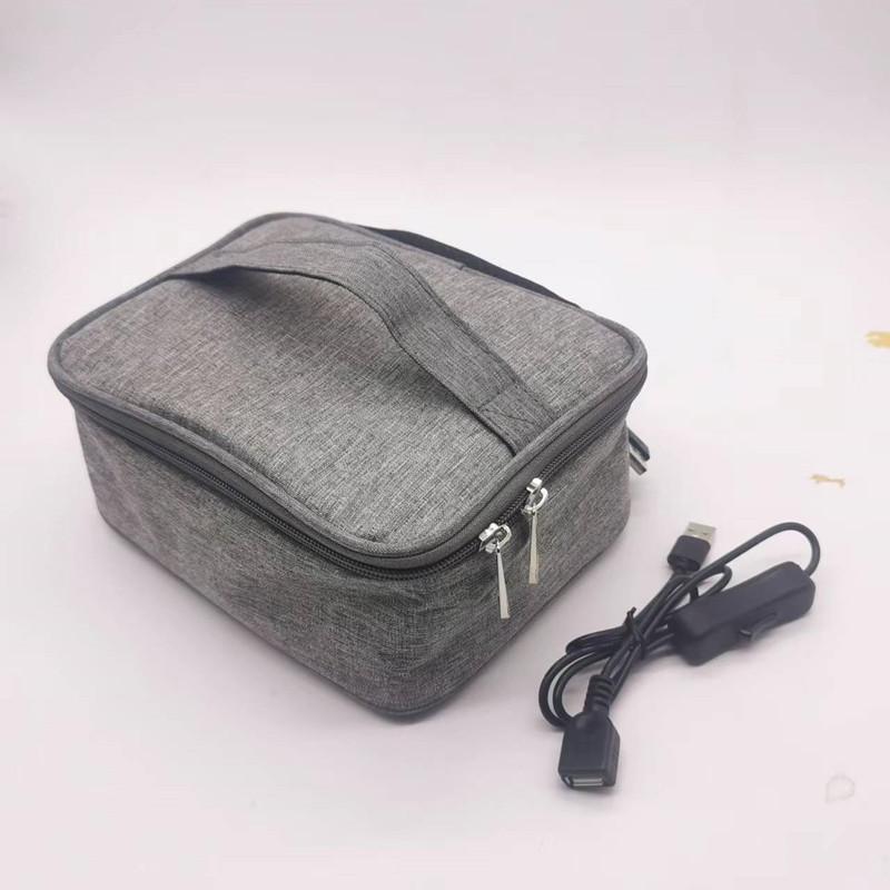USB Portable Food Warmer Electric Lunch Box Food Heater Lunch Warming Tote For Office Travel Portable Heating Bag With USB Cable
