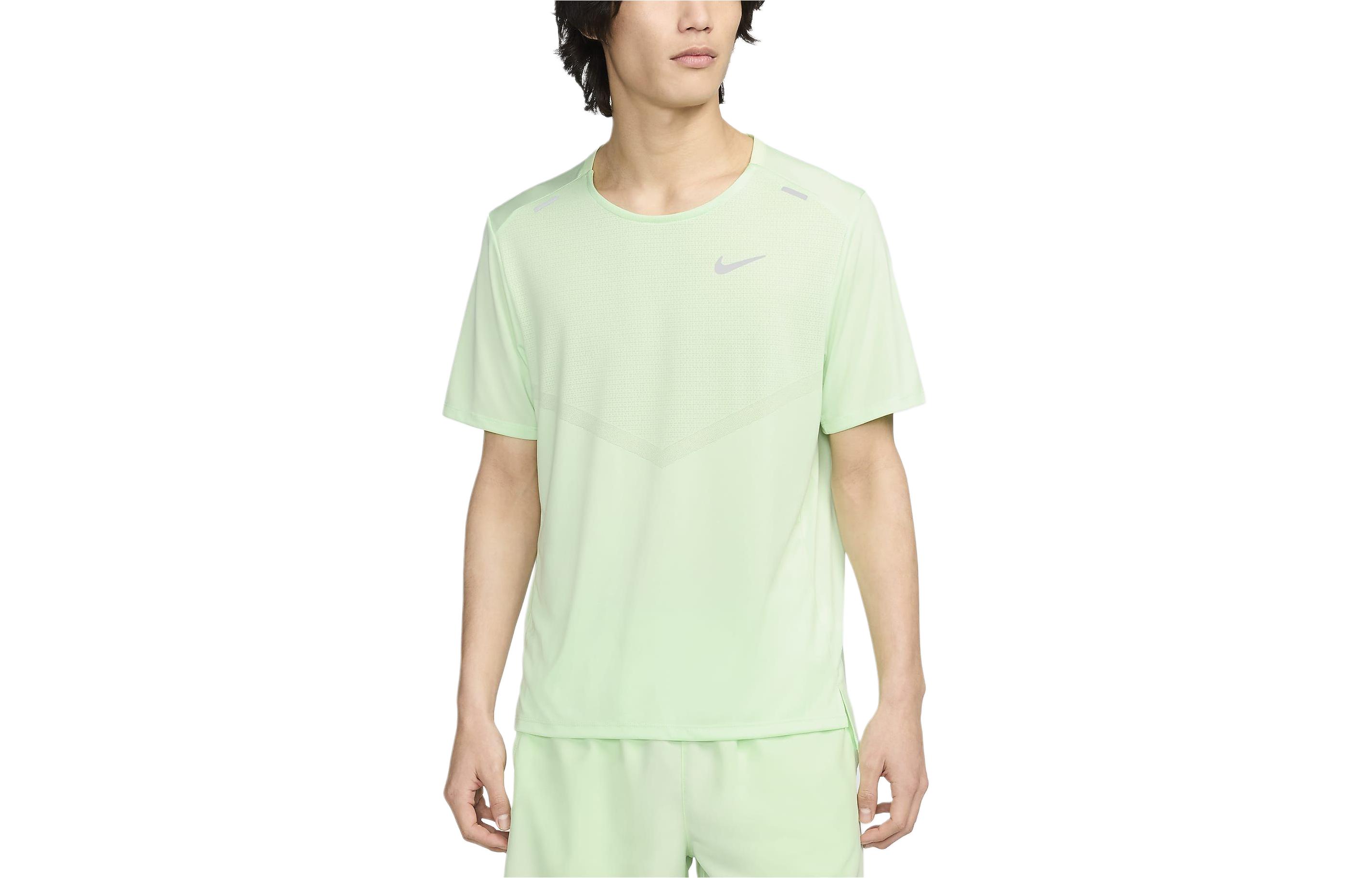 Nike Dri Fit Rise 365 Running T Shirt Men s Light Green CZ9185-376 XL