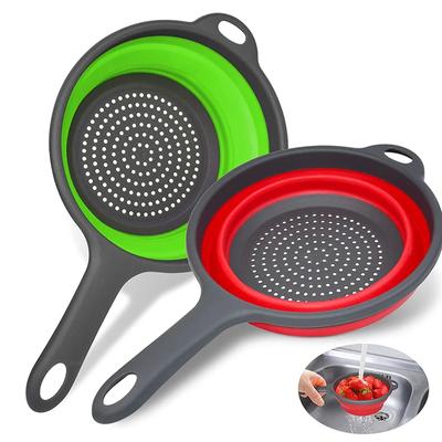 Fruit Vegetable Washing Basket Foldable Strainer Silicone Colander Dish Collapsible Drainer Filter Kitchen Storage Tool