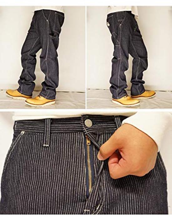 Kojima Jeans KOJIMA GENES 13oz Kordbársony Farmer Festőnadrág Farmer Japánban készült Egyszer Mosott Férfi RNB-1270-Indigo-32