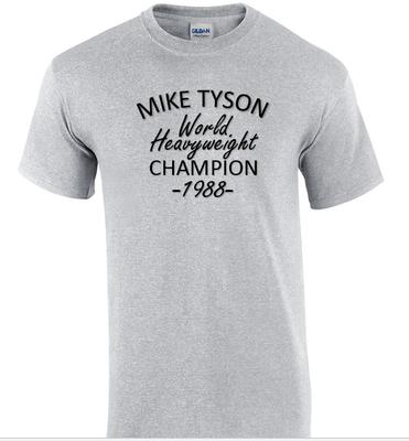 MIKE TYSON HW Heavyweight CHAMP Shirt 88 1988 Sport Gray Cotton T-Shirt Retro