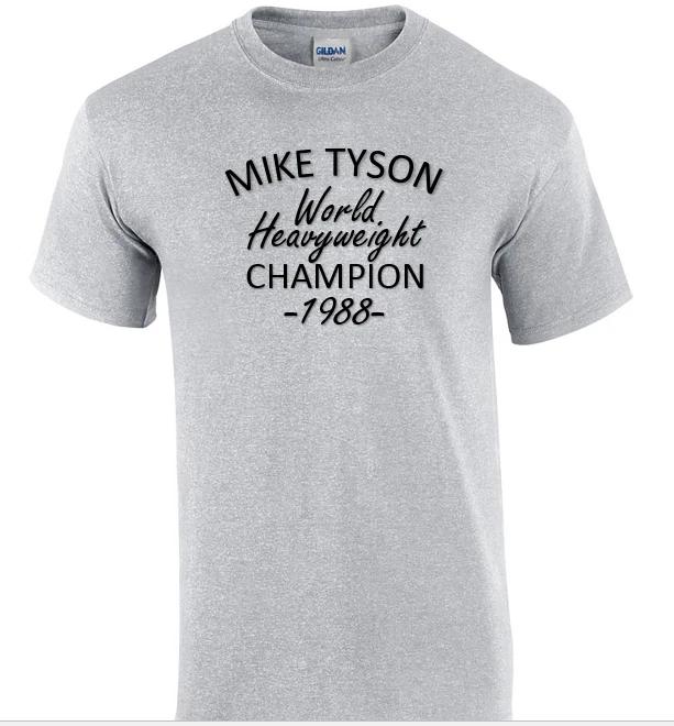

MIKE TYSON HW Heavyweight CHAMP Shirt 88 1988 Sport Gray Cotton T-Shirt Retro XL