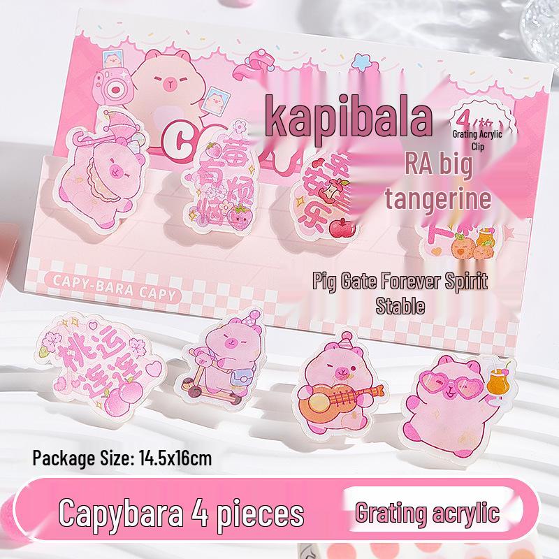 

Кавайный мультяшный акриловый зажим для бумаги в виде медвежонка - Забавный канцелярский подарок для студентов