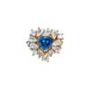 Exquisite Shiny Ring Light Luxury Fresh Unique High-end Blue Gemstone Heart-shaped Rings for Women Retro Feeling Wedding Jewelry