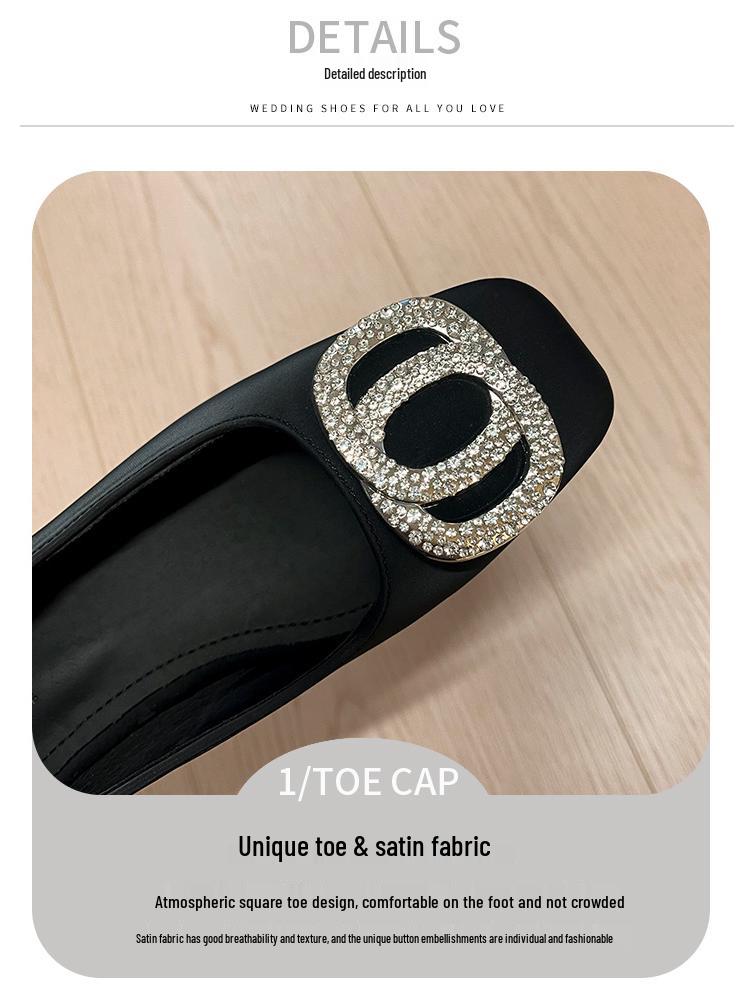 2025 Women's Chunky Heel Square Toe Versatile Low-Cut Shoes, Plus Size 41—43, Perfect for Work and Commute.