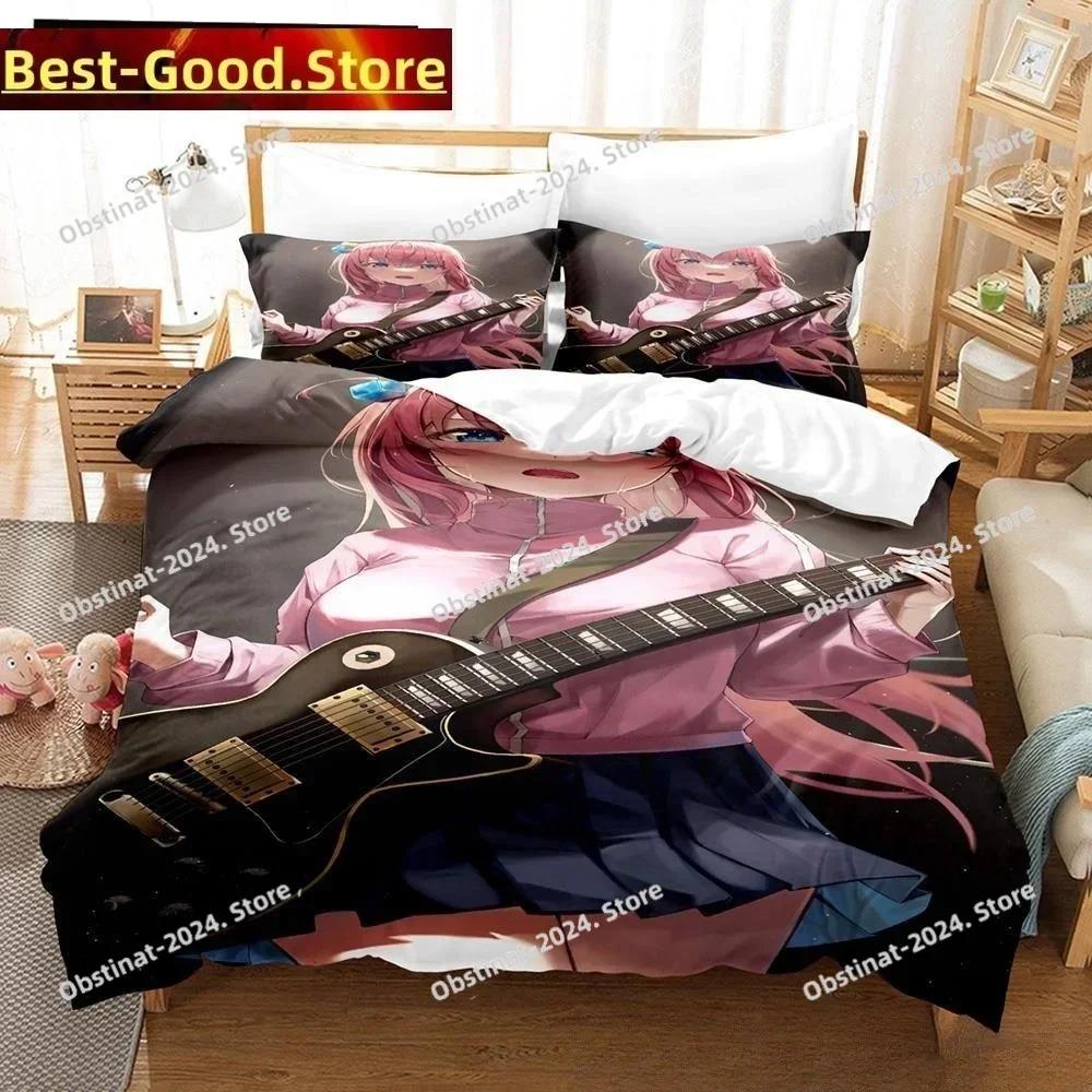 Fashion 3D Anime BOCCHI THE ROCK! Bedding Set Printed single Comforter Quilt Bed Cover Pillow Case 3 Pieces Sets Kids Adult Size