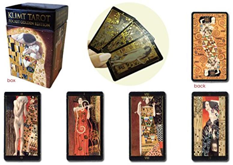 Tarot fortune 78 Klimt Tarot Pocket Golden Japanese booklet mini size cards, telling, cards, Edition, "Pocket Manual" included,