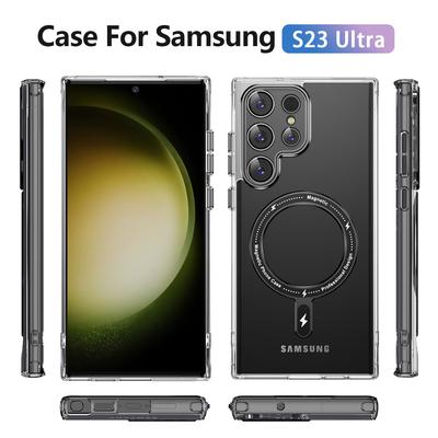 For A56 5G for Samsung Phone Case Ins Wind Magnetic Suction Phone Case Anti Drop, Yellow Resistant Transparent Phone Case